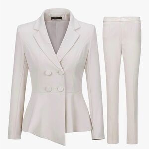 Elegant Cream Women's Suit Set